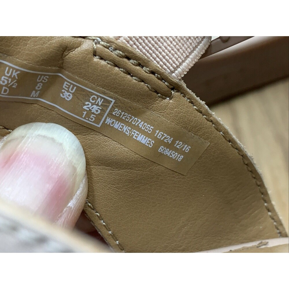 Clarks  Collection Womens  Zia Noble Wedge Heel Shoes Nude Leather  Size 8M - Picture 9 of 16